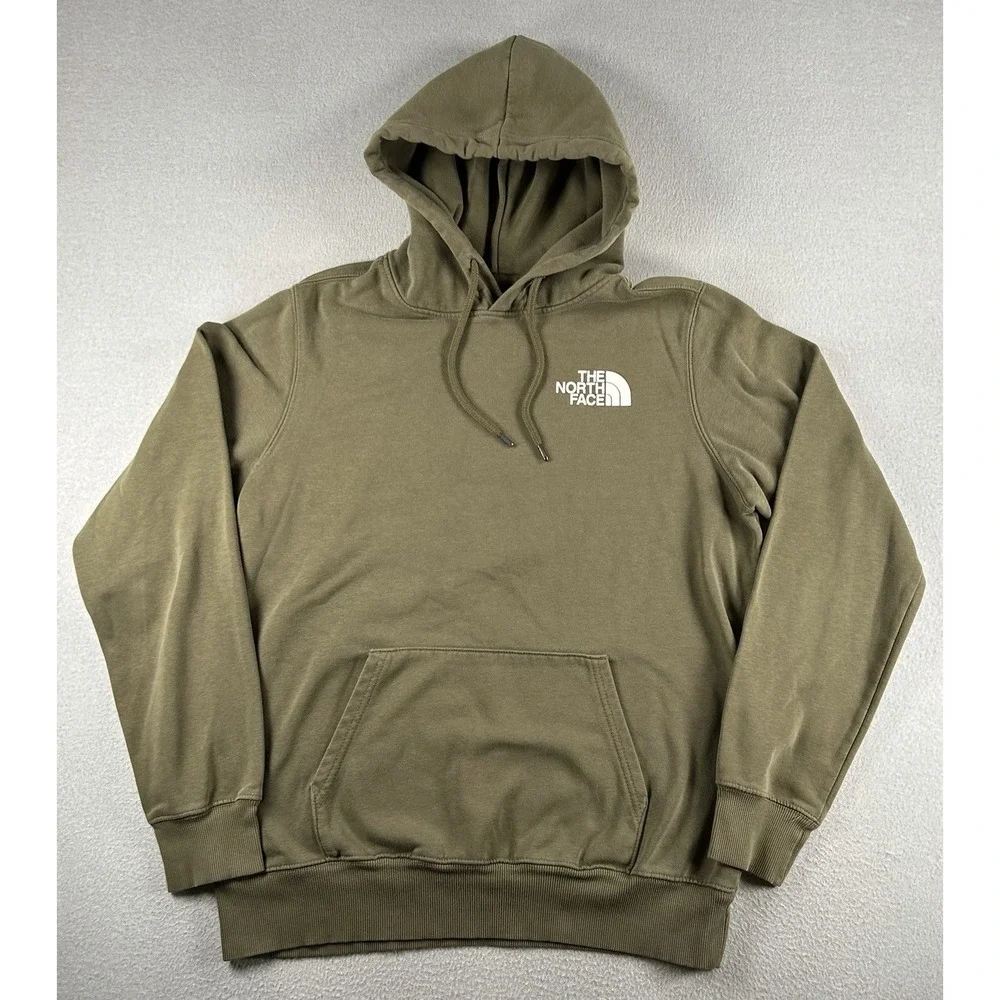 The North Face Hoodie Mens S Small Green Half Dome Pullover Fleece Sweatshirt